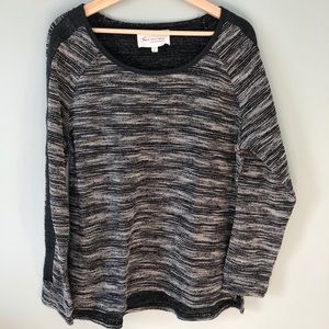 Two by Vince Camuto Faux Leather Trimmed Top